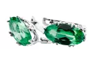 Sterling silver 925 Emerald Earrings Vintage Jewlery vec021s